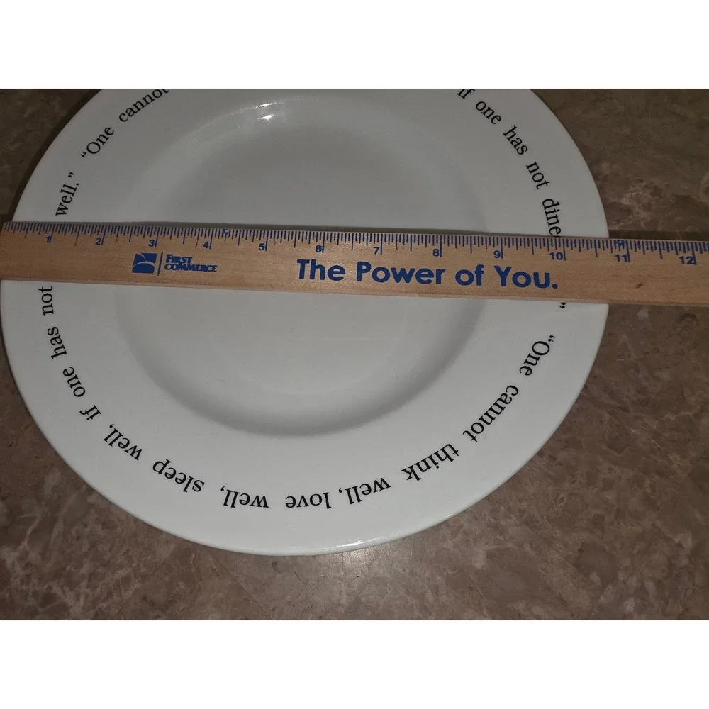 Pottery Barn Great White‎ Quotation Virginia Woolf Dinner Plates Set of 2 White
